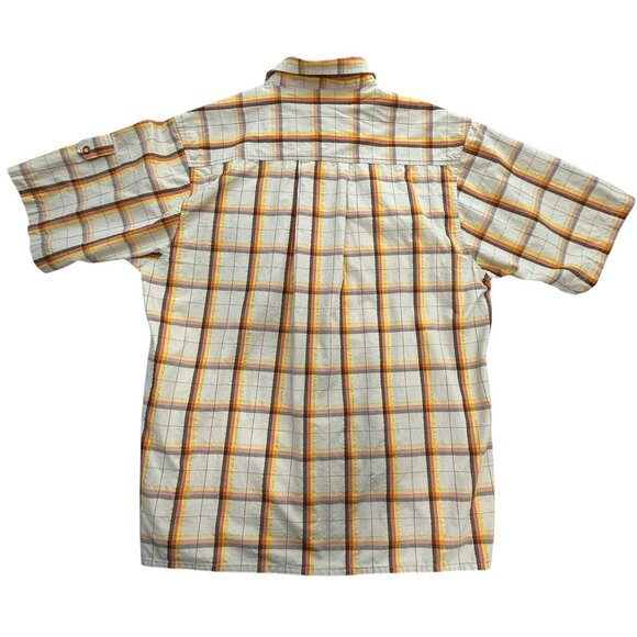 Southpole Mens XL Retro Plaid Short Sleeve Button‎ Up Shirt Hexagon Streetwear - Picture 3 of 7